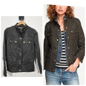 J.Crew Downtown Field Utility Jacket XS Olive‎ Military Safari 100% cotton